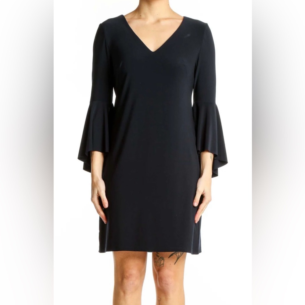Lauren Ralph Lauren Elegant Navy Long Sleeve Dress
